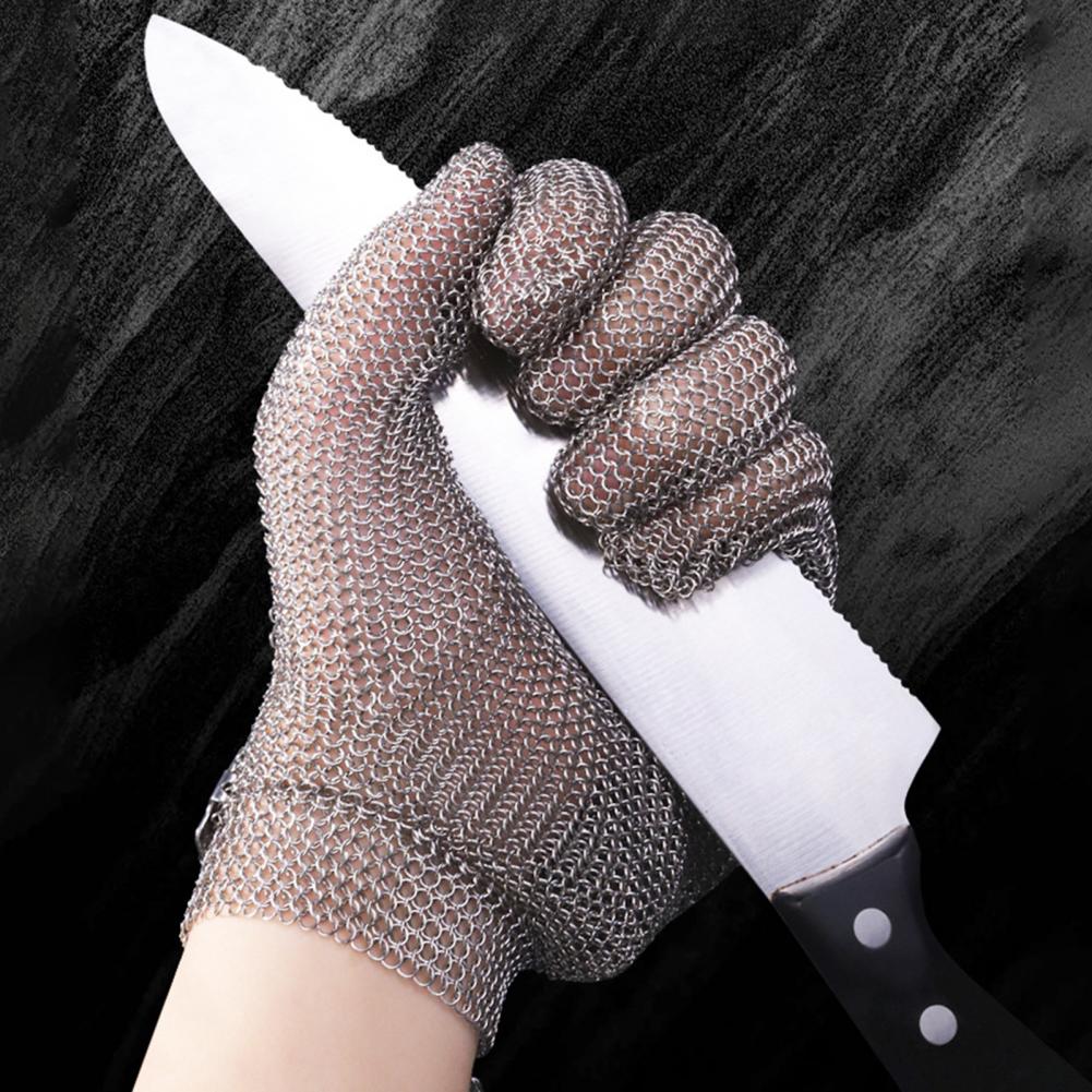 Schnittfester Handschuh, Edelstahlgeflecht, Metallhandschuh, verstellbare Handgelenkschnalle, Mehrzweck-Metzgerhandschuh zum Kochen in der Küche