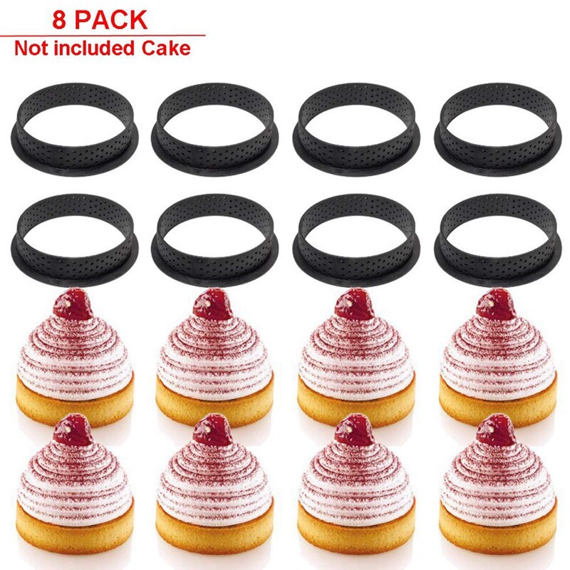 8 Stuks Geperforeerde Cake Pan Cutter Ronde Vorm Schuim Cirkel Ring Decorating