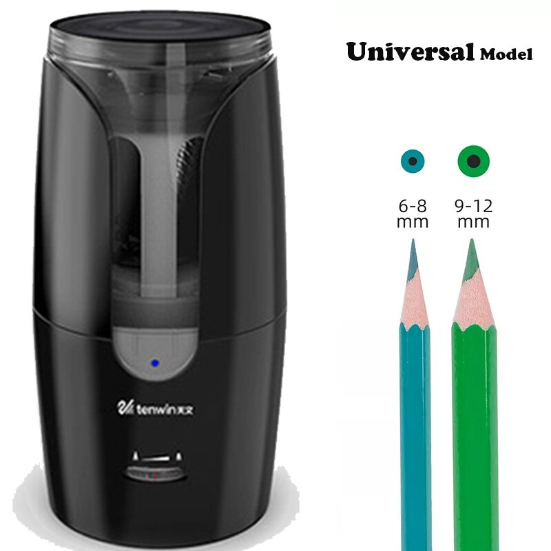 Sacapuntas eléctrico automático grande, papelería de alta resistencia para lápices de colores, USB mecánico para niños y artistas: 8028 black