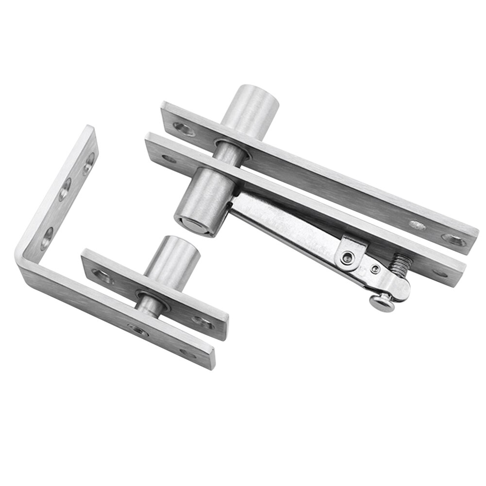 Pivot Hinge Shaft Cabinet Easy Install Hardware Stainless Steel For Door 360 Degree Rotation Universal With Screws Silver Tone