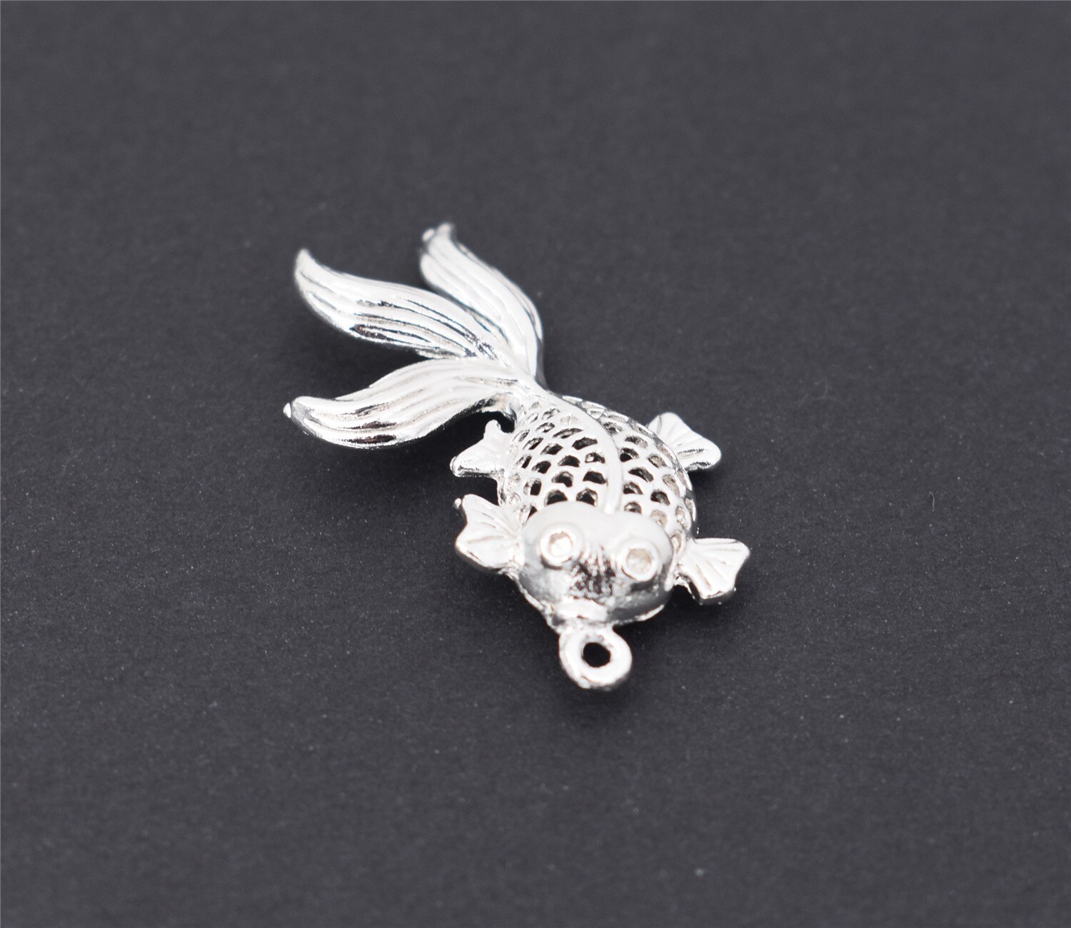 10 Stks/partij 33X18 Mm 4 Kleuren Plated Koper Materiaal Hollow Goldfish Bedels Hanger Diy Handgemaakte Sieraden Accessoires