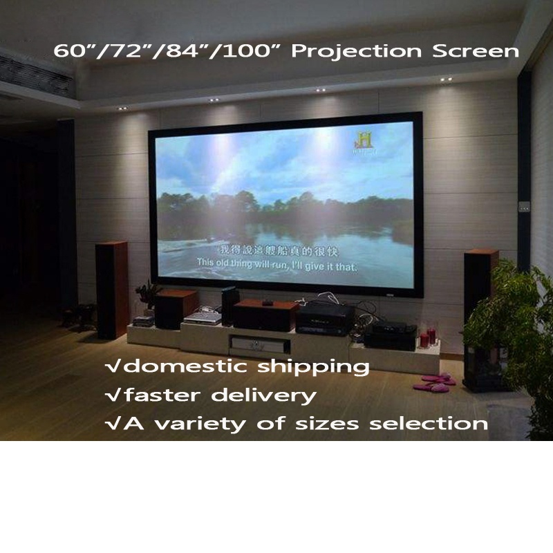 4:3 Projector Screen Projection Screen Party Classroom Collapsible Compact Portable