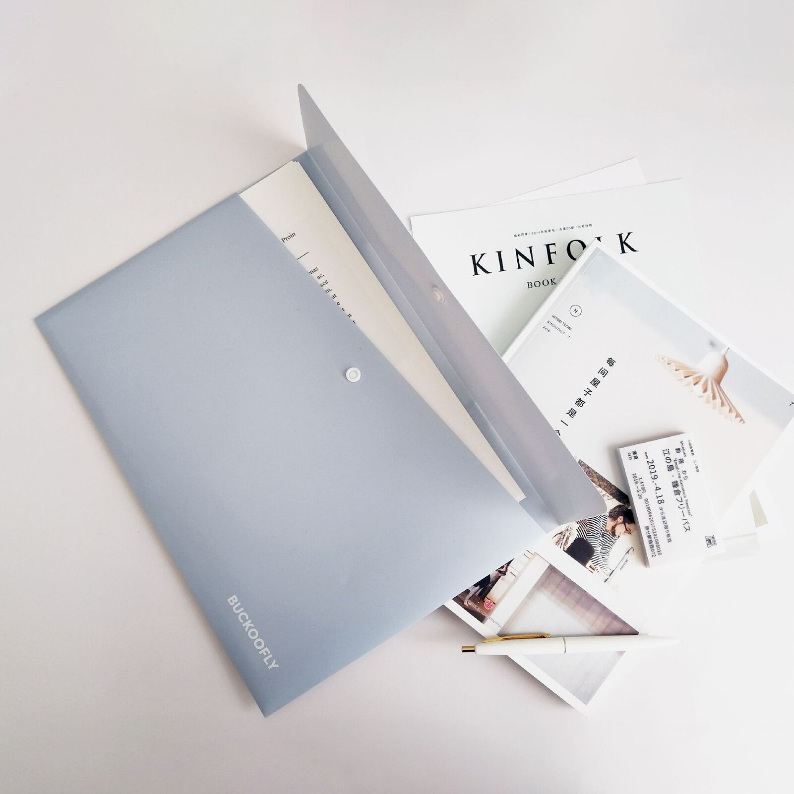 Expanding File Folder 1 Pocket Plastic Envelope File Organizer with Smap Button Closure Portable A4 Desktop Document Storage