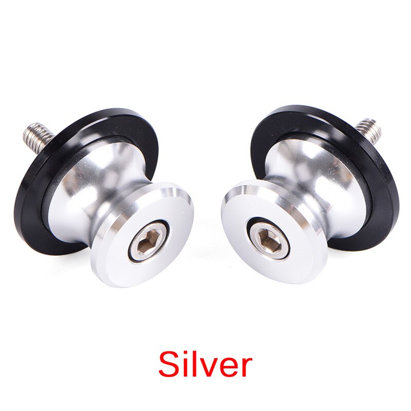 2pcs/lot Universal Motorcycle Accessories Parts Swingarm Spool Sliders 6mm Swing Arm Spools Sliders: Silver