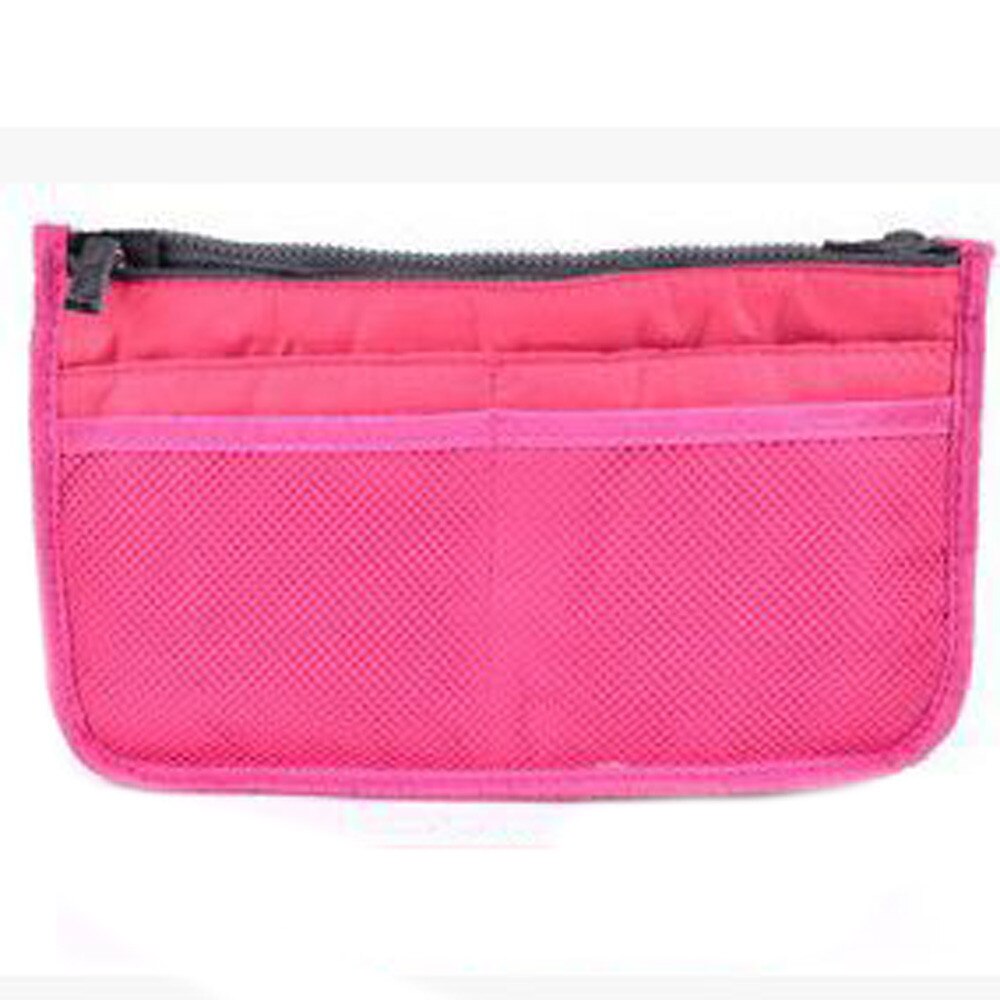 Portable Multi Function Dual Zipper Storage Bag Cosmetic Organizer Holder Outdoor Convenience Bags Sport Storage Bag: Hot Pink