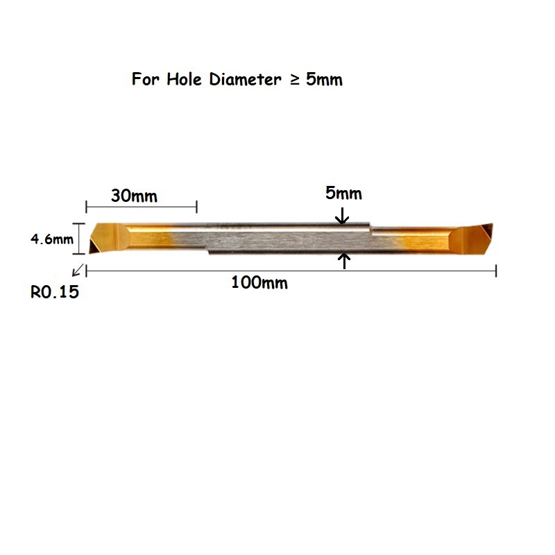 Full Size MTR Double End CNC Lathe Turning Tool One-piece Integrated Precision Boring Head Carbide Micro Boring Bar: MTR5R0.15L30DE