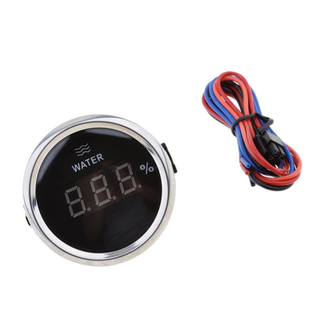 Water Level Gauge Meter Indicator 0-190ohm 316 Stainless Steel Fame 52MM (2inch) Black Chrome