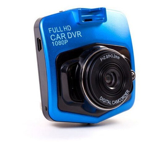 Mini bil dvr kamera dash cam fuld  hd 1080p video registrardvr dash cam reverse camer bil videooptager: Blå / Med 16g tf-kort