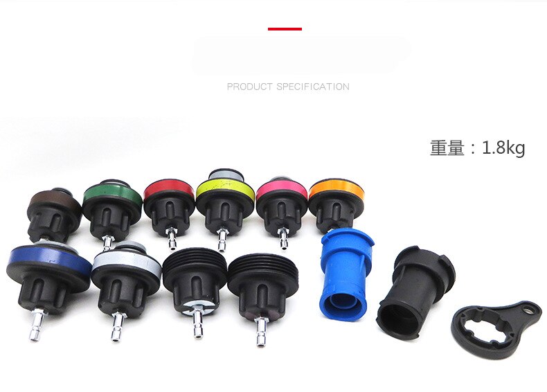 18pcs Auto Repairing Pressure Gauge Kit Pressure Gauge Barometers Radiator Leak Detector Car Cooling System Tester