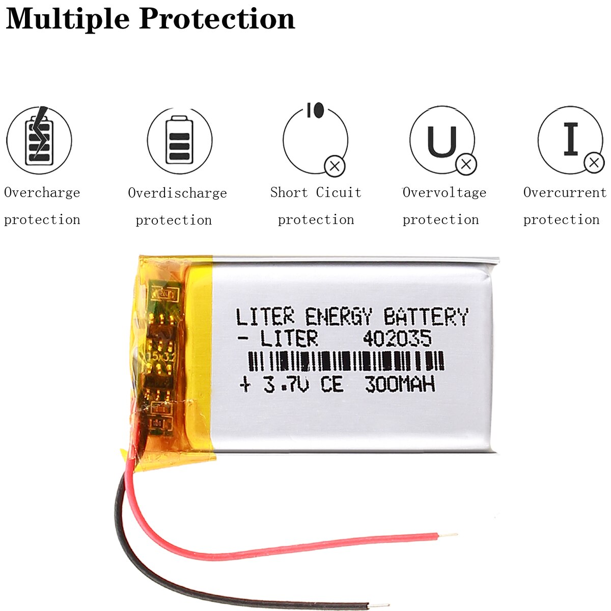 Batería Universal de iones de litio de 3,7 V, 300mAh, 402035, para tablet pc, 7 pulgadas, 8 pulgadas, 9 pulgadas, Mp3, MP4, GPS, móvil, bluetooth