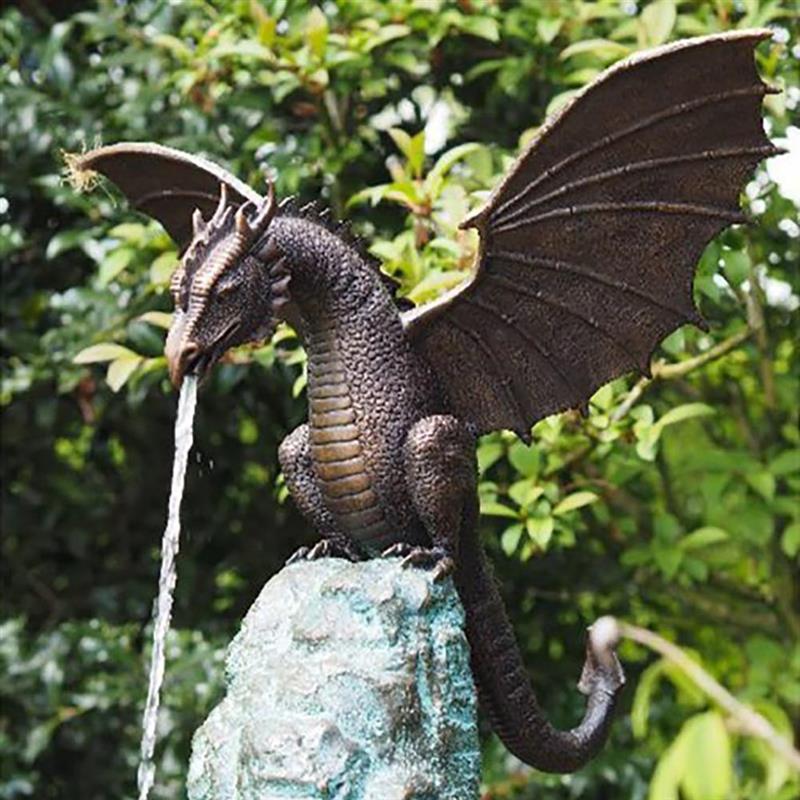 God Legend Draak Tuin Standbeeld Fontein Dragon Ornament Hars Water Feature Sculptuur Voor Huis Tuin Decoratie