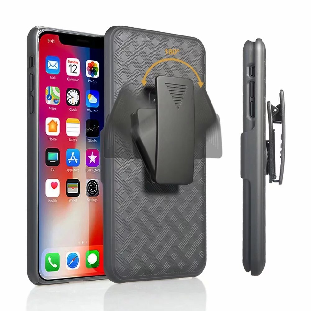 Mann Sport Fall Taille Gürtel Clip Holster Ständer Halter für iPhone 7 8 Plus X Xs Max XR 11 12 mini Pro Max Gürtel Clip Zurück Abdeckung