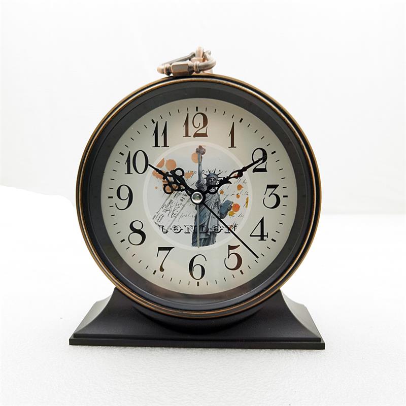 Retro Style Metal Alarm Clock Students Children's Birthday Bedroom Ornaments Desk Alarm Clock: SKU-19