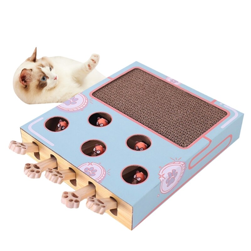 A9LB Cat Scratchers Cat Scratcher Cardboard Whack a Mole Game Corrugated Cardboard Scratch Lounge Satisfy Cats's Scratching