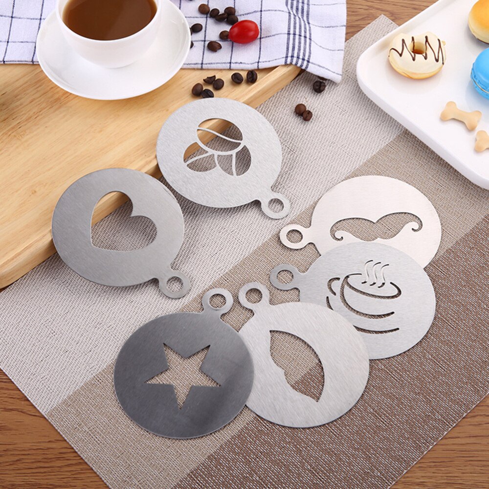 Coffee Decorating Stencils Stainless Steel Coffee Art Stencils Barista Template for All Kinds of Mousse Cut Cake Birthday Cake