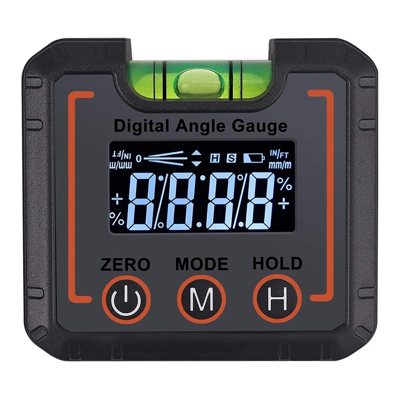 Digital Angle Finder netic & Level Bubble Vial 490 Degree Angle Gauge Inclinometer Protractor Upgraded VA LCD Display: Default Title