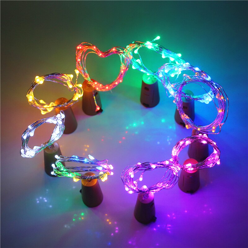 3m vinflasker med kork 30 led flaske lys batteri kork til fest bryllup jul halloween bar indretning varm hvid snor lampe