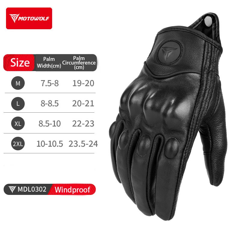 Retro Leather Motorcycle Gloves Vintage Men Women Moto Cycling Winter Gloves Touch Screen Motorbike Motorcross ATV Motor Guantes: army green / XXL