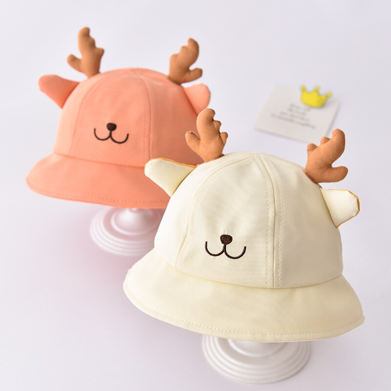 2022 Baby Bucket Hat Summer Leisure Sun Cap Animal Embroidery Boys Girls Fisherman Hats Kids Wide Brim Panama Caps