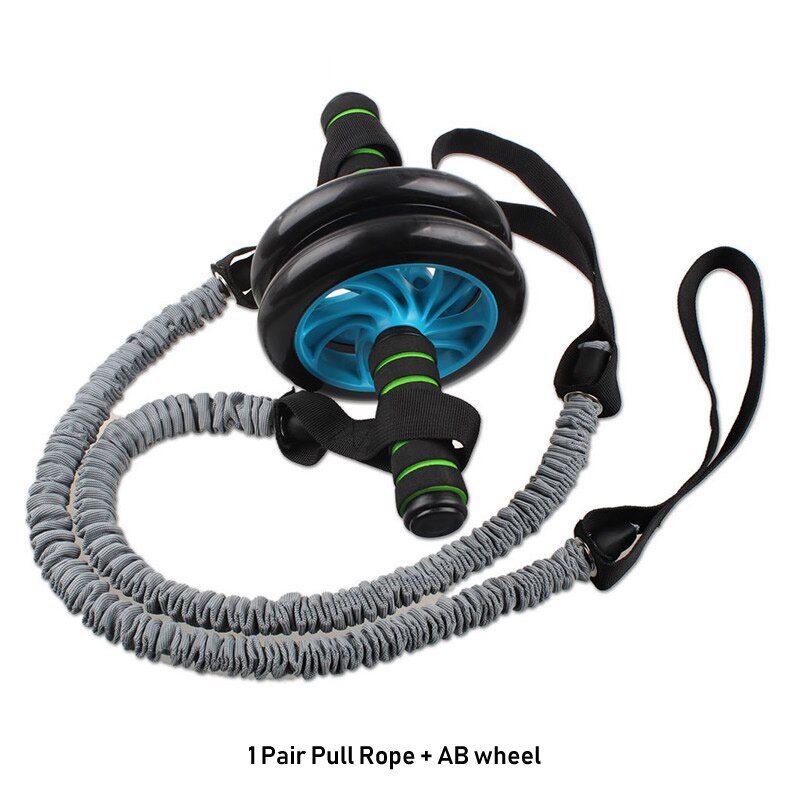 Rueda de rodillo Ab para gimnasio en casa, equipo de culturismo de Fitness, rueda Abdominal de alta elasticidad, cuerda de tracción, bandas de resistencia: Plata
