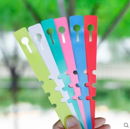 100 Uds. Etiqueta de lazo impermeable de PVC flores de jardinería planta etiqueta plántulas plástico orquídea anillo de etiquetas hebilla