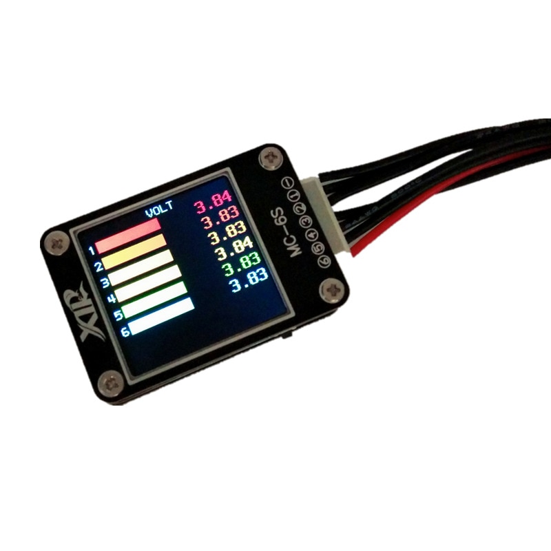Probador de batería Digital Lipo, comprobador de capacidad de voltaje MC-6S pantalla a Color de 1-6S, pantalla eléctrica, receptor de metros, prueba de señal