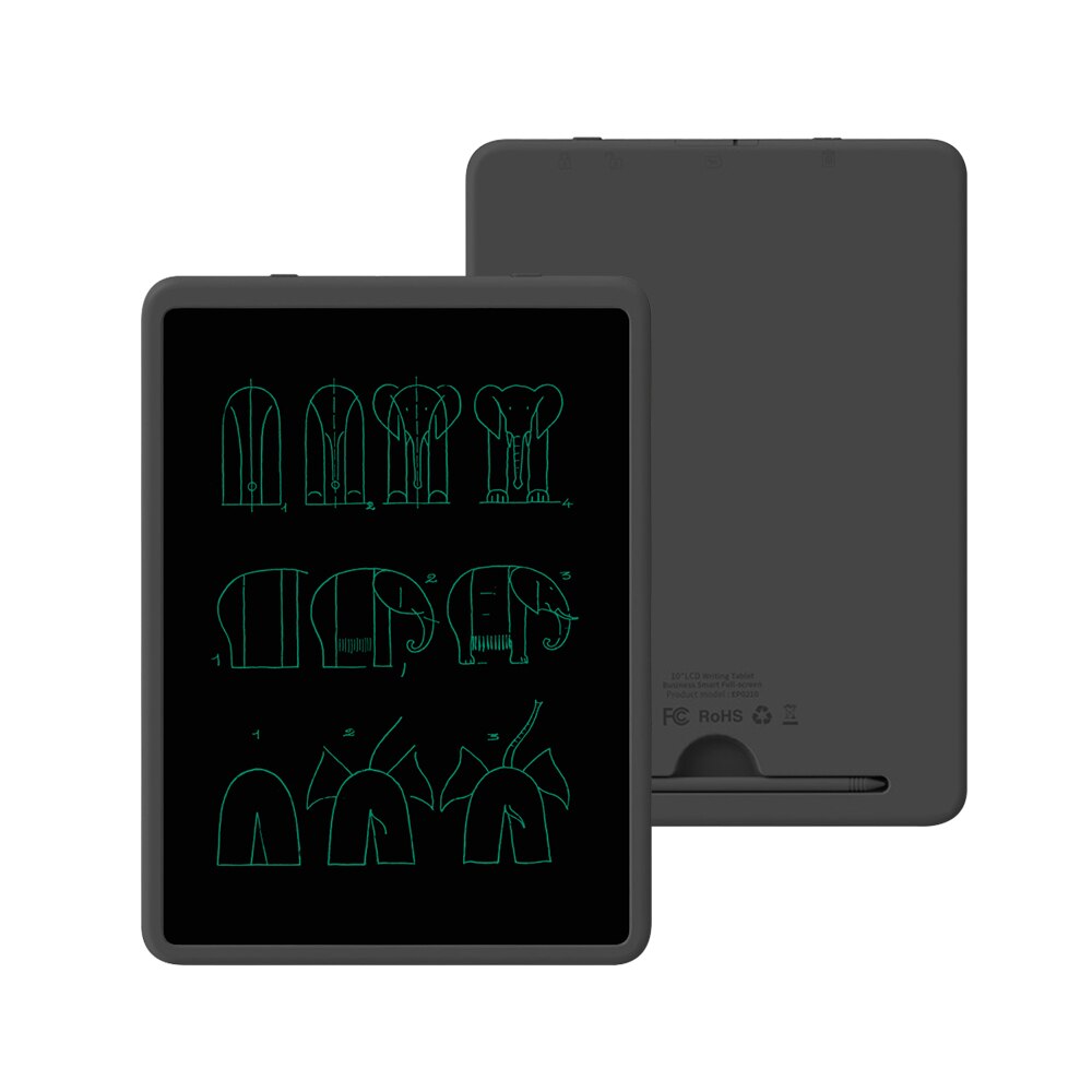Writing Pad 11in LCD Business Writing Tablet Portable Electronic Drawing Board Erasable Tablet Digital Handwriting Notepad: Black Thin