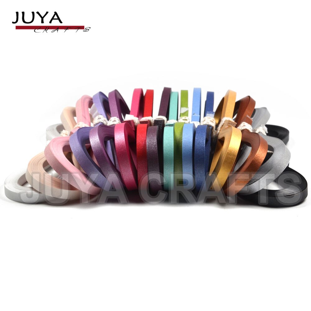 Juya metallisch Papier Quilling einstellen 2/3/5/7/10mm Breite Verfügbar, 355mm/streifen, 40 streifen/farbe: Breite 2mm 16 Farben