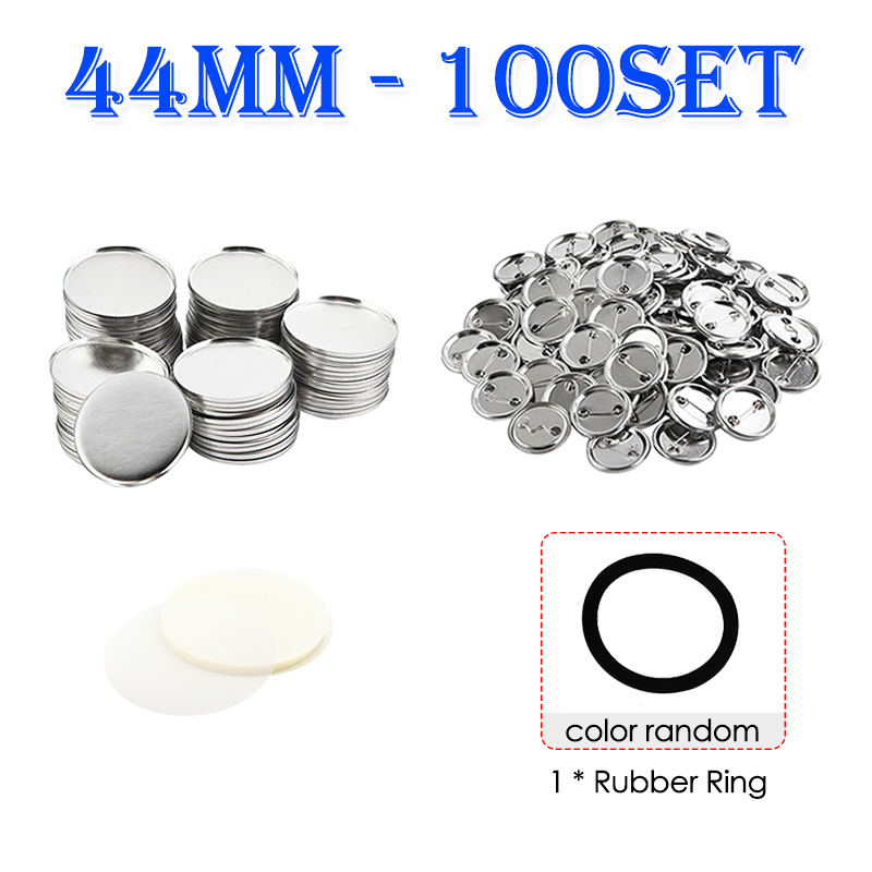 100Set leere Abzeichen Pin Button Maker Herstellung von Teilen liefert 25mm 32mm 37mm 44mm 58mm DIY Button Herstellung für Punch Press Maschine