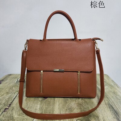 Mallette en Cuir Femme affaires sacs de bureau pour femmes sac de travail 13.3 "pochette d'ordinateur Bolso Trabajo Mujer Cartable Cuir Femme: brown