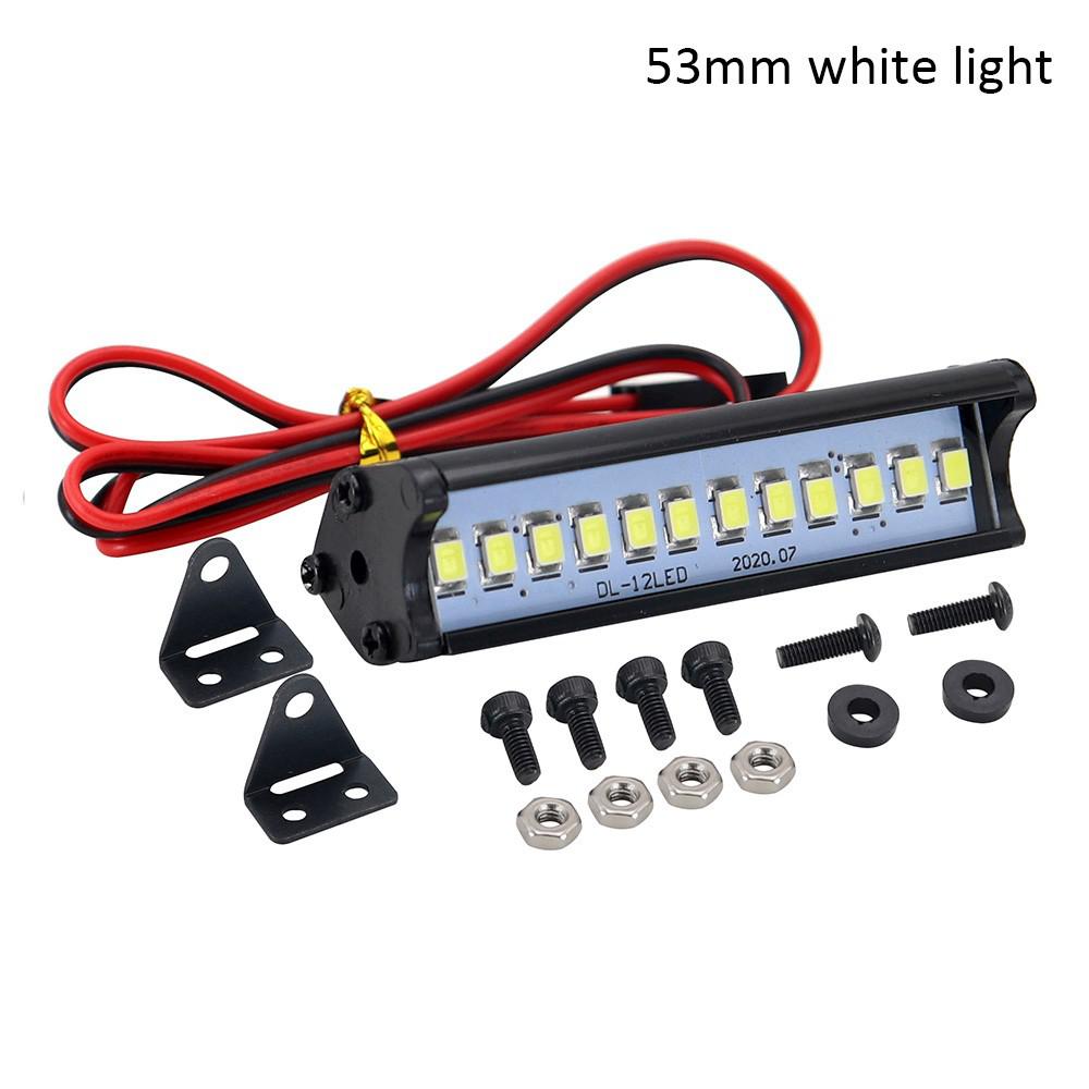 Barre lumineuse Led pour toit de voiture Rc, projecteur 53-149mm pour 1/10 Trxxas Trx4 Defender Trx6 G63 Axial Scx10 D90 Rgt Yikon chenille: WHITE
