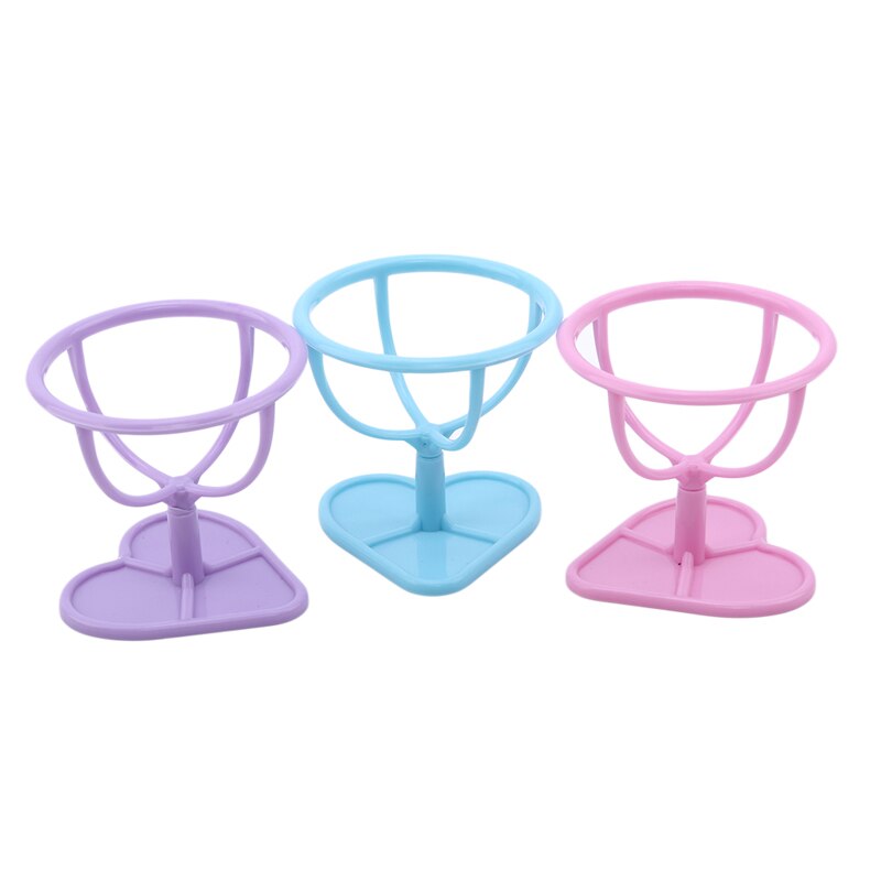 Ankomster kawaii stil mini egg pulver puff sminke bomull svamp renseri holder display stativ brett