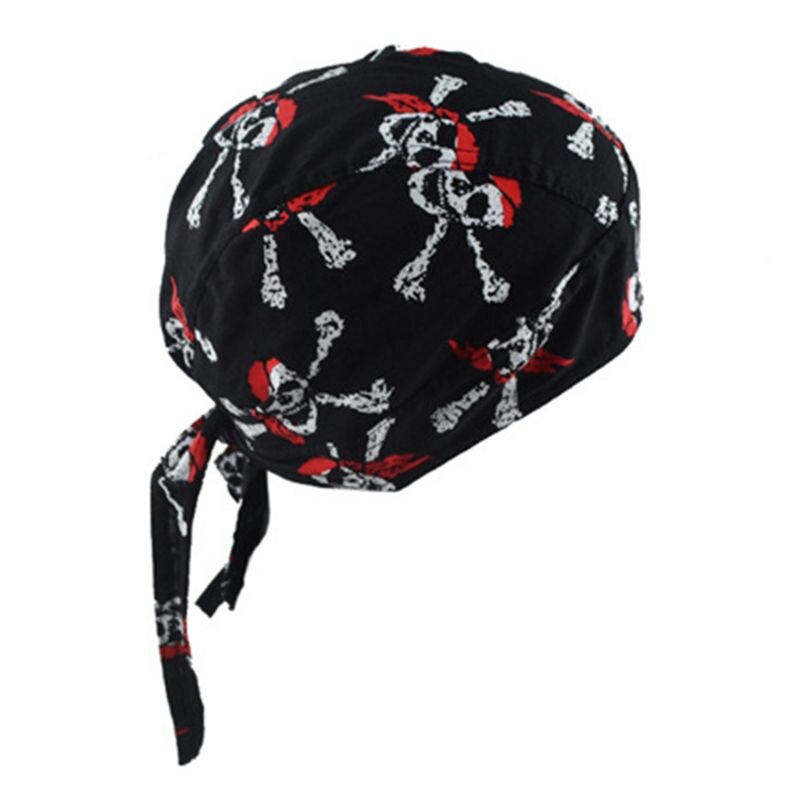 Unisex motorcykel biker kraniet cap beanie hip hop dans sommerfugl print bandana hat hjelm liner hoved wrap justeret pirat tørklæde: H