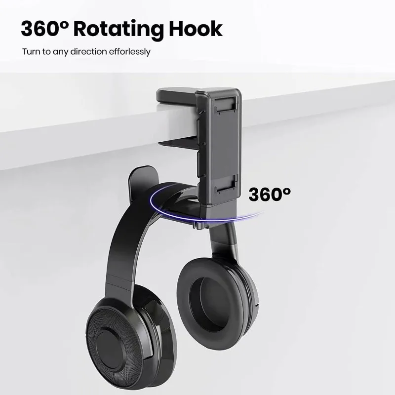 2In1 Gaming Hoofdtelefoon Stand Verstelbare Bureau Rand Haak Gamepad Headset Bureau Hanger Rotatie Headset Ondersteuning Oortelefoon Houder