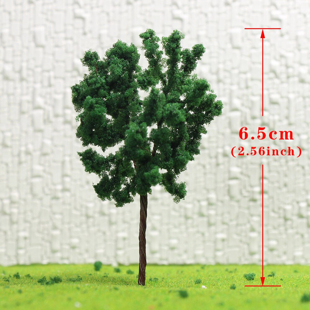 D7040 20pcs HO Scale Train Layout Set Model Trees Deep Green 6.5cm 1:87 Iron Wire Trees