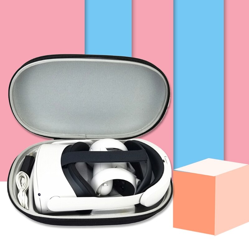 Hartschalenkoffer für oculus quest 2, verstellbares elite-kopfband und aufbewahrungstasche für oculus quest 2 all-in-one vr-headset (passend für  t84d stück)