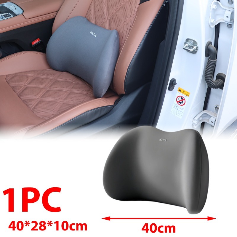 Juego de cojines de asiento de espuma viscoelástica para coche, reposacabezas y soporte de almohada Lumbar para comodidad de conducción, accesorios de cojín para el cuello trasero del coche: green