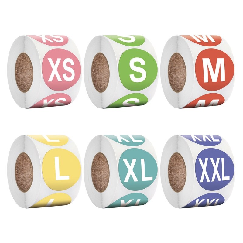 Pegatinas redondas de colores para ropa, etiquetas adhesivas de 1 pulgada para zapatos, sombreros, ropa interior, sujetador impreso, 500 Uds.