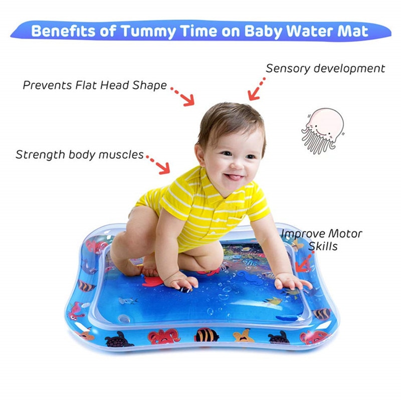 Stor baby vand legemåtte i 0 12 måneder småbørn, der kravler, leger liggende legetøj oppustelig vandpude til børn 66*50cm