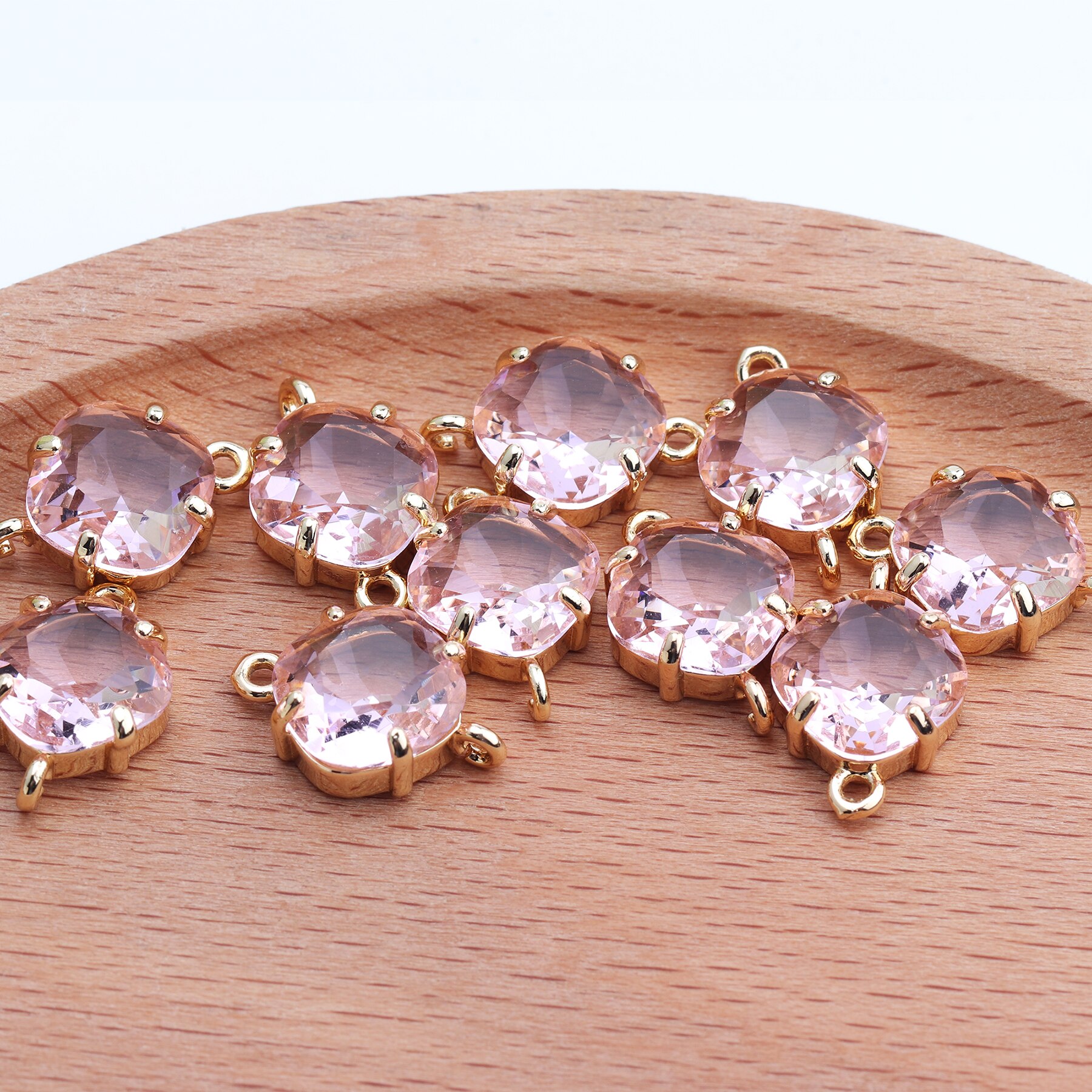 GUFEATHER-accessoires de bijouterie à faire soi-même, bracelet en métal et cuivre, pendentif en verre, breloques, fabrication de bijoux, boucle d'oreille, diy, 10 pièces/lot, M438