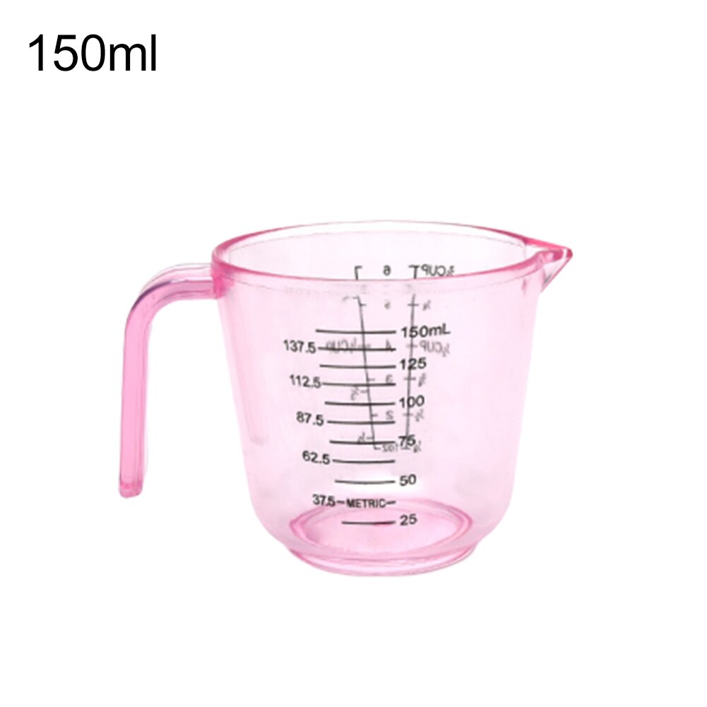 150/300/600ml Griff Wasser Milch Ei Skala Messbecher Becher Messung Werkzeug: Rosa150ml