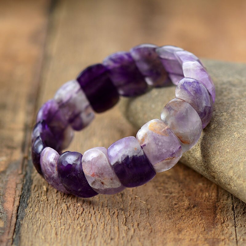 Women Stretch Bracelets Natural Stone Lapis Luzuli Amethysts Elastic Strand Bracelets Jewelry Bijoux