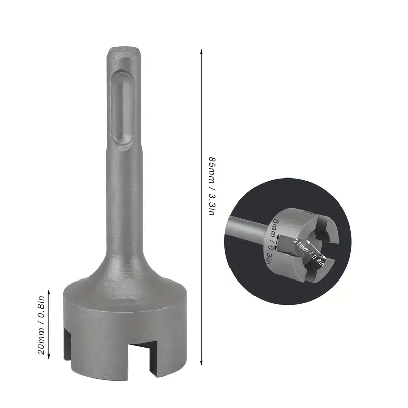 SDS Plus Erdungsstab-Treiber, 85 mm, robuster Stahlbohrer-Treiber, verschleißfest, breite Kompatibilität, Erdungsstab-Bits, Sockel für R: Orange