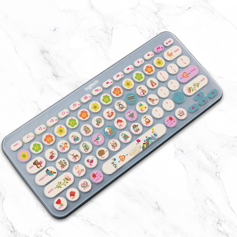 Housse de clavier sans fil pour Logitech K380, étui en Film Silicone souple et fin, coloré US, en coréen et en anglais: C