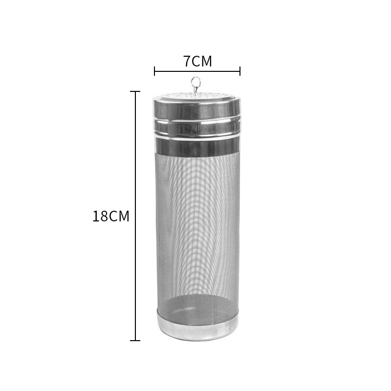Filtro de cerveza de acero inoxidable Filtro de salto tolva seca para el hogar Filtro de araña de cerveza de alta velocidad Filtro de filtro de cerveza de malla casera: 7X18CM