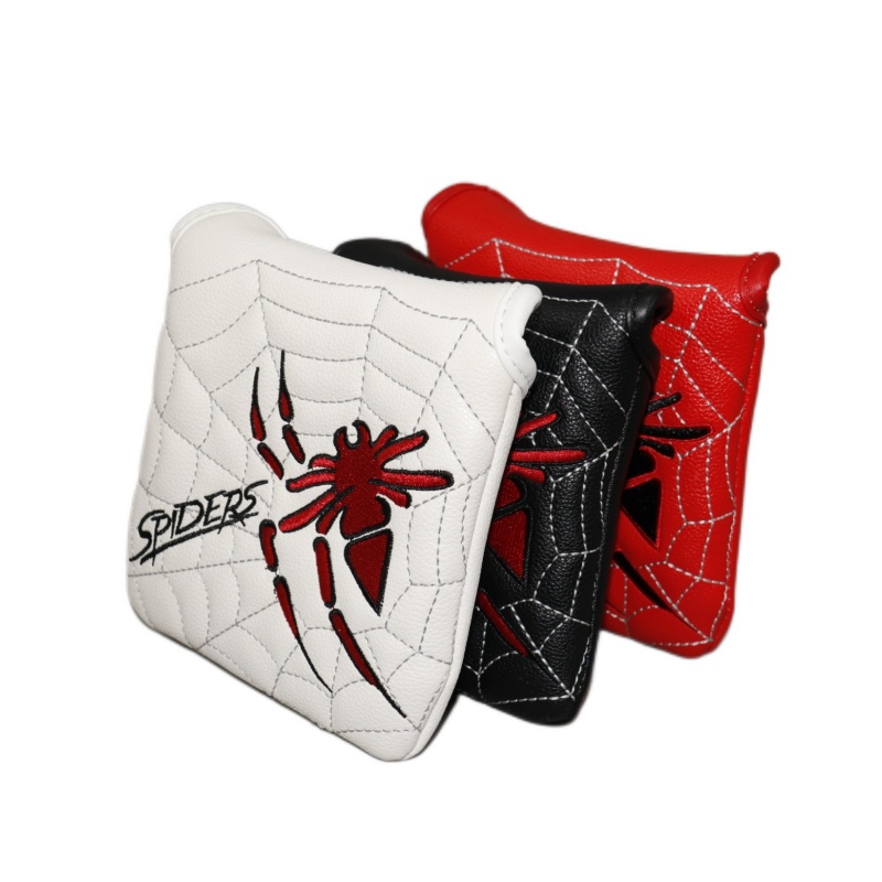 Mallet-huvudskydd spider-style 13cm golfputterskydd huvudskydd magnetstängande pu-skydd golftillbehör