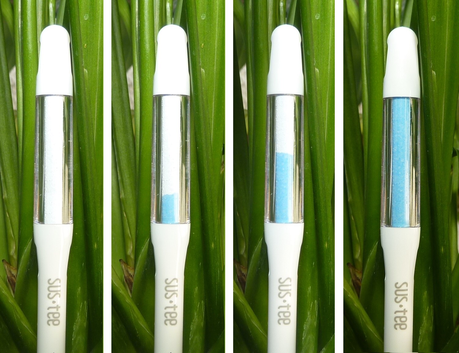 Sostee Aquameter, Sensor de humedad del suelo para plantas en macetas, comprobador de riego, sonda, (Blanco/verde, Grande/mediano/Pequeño, rellenable)