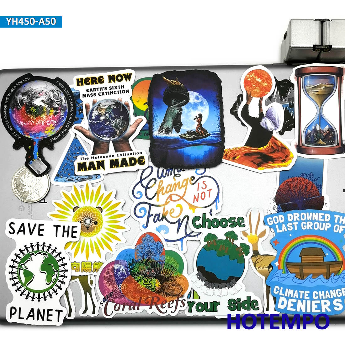 50 stuks stickers in de stijl van love earth, educatief, groen en ecologisch, dieren redden voor kinderen, doe-het-zelf mobiele telefoon, laptop, koffer, stickers