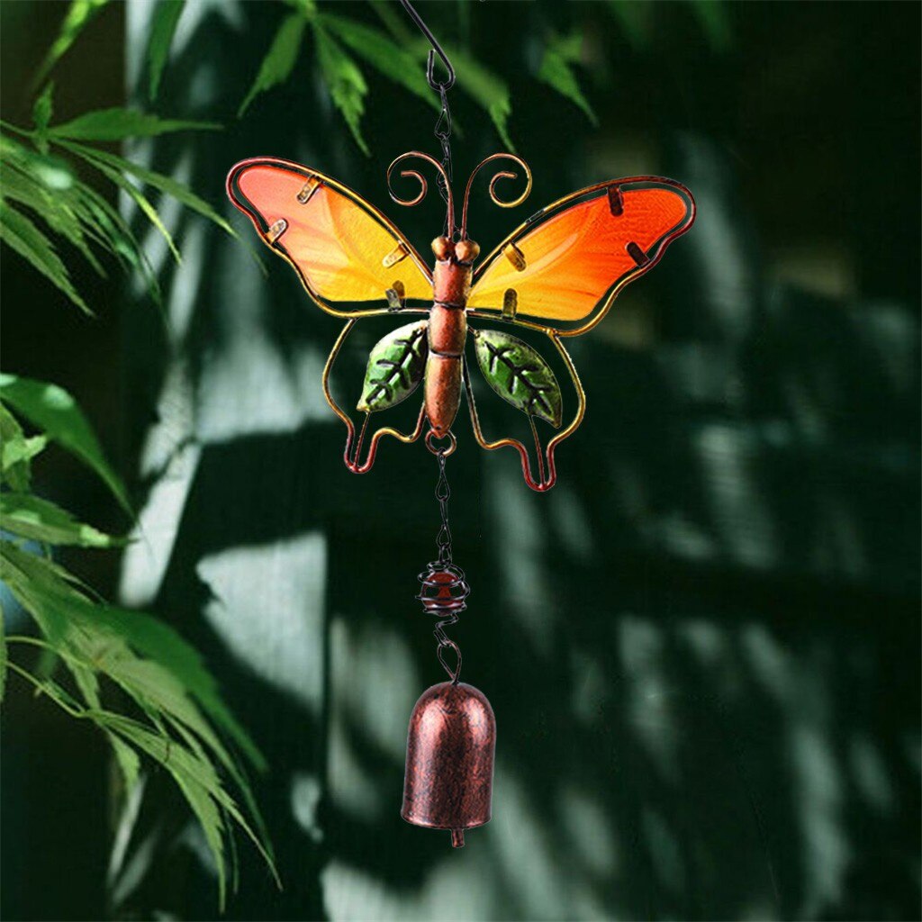 1PC peint papillon antirouille métal vent carillon ornement suspendu salle décoration carillon extérieur cour jardin décor #40