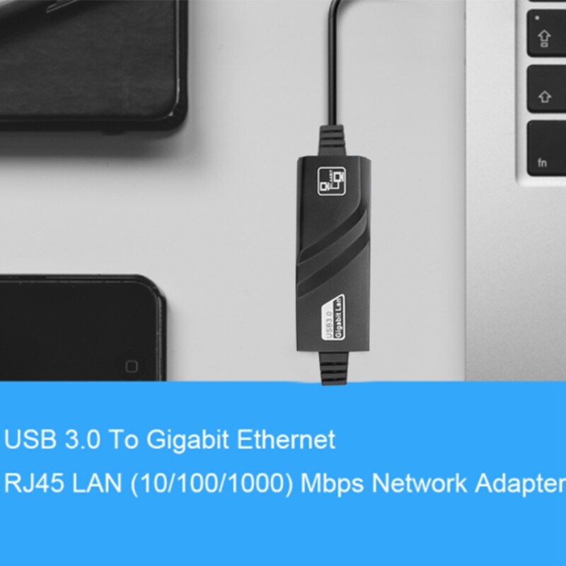 -kablet usb 3.0 to gigabit ethernet  rj45 lan  (10/100/1000)  mbps netværksadapter ethernet netværkskort til pc